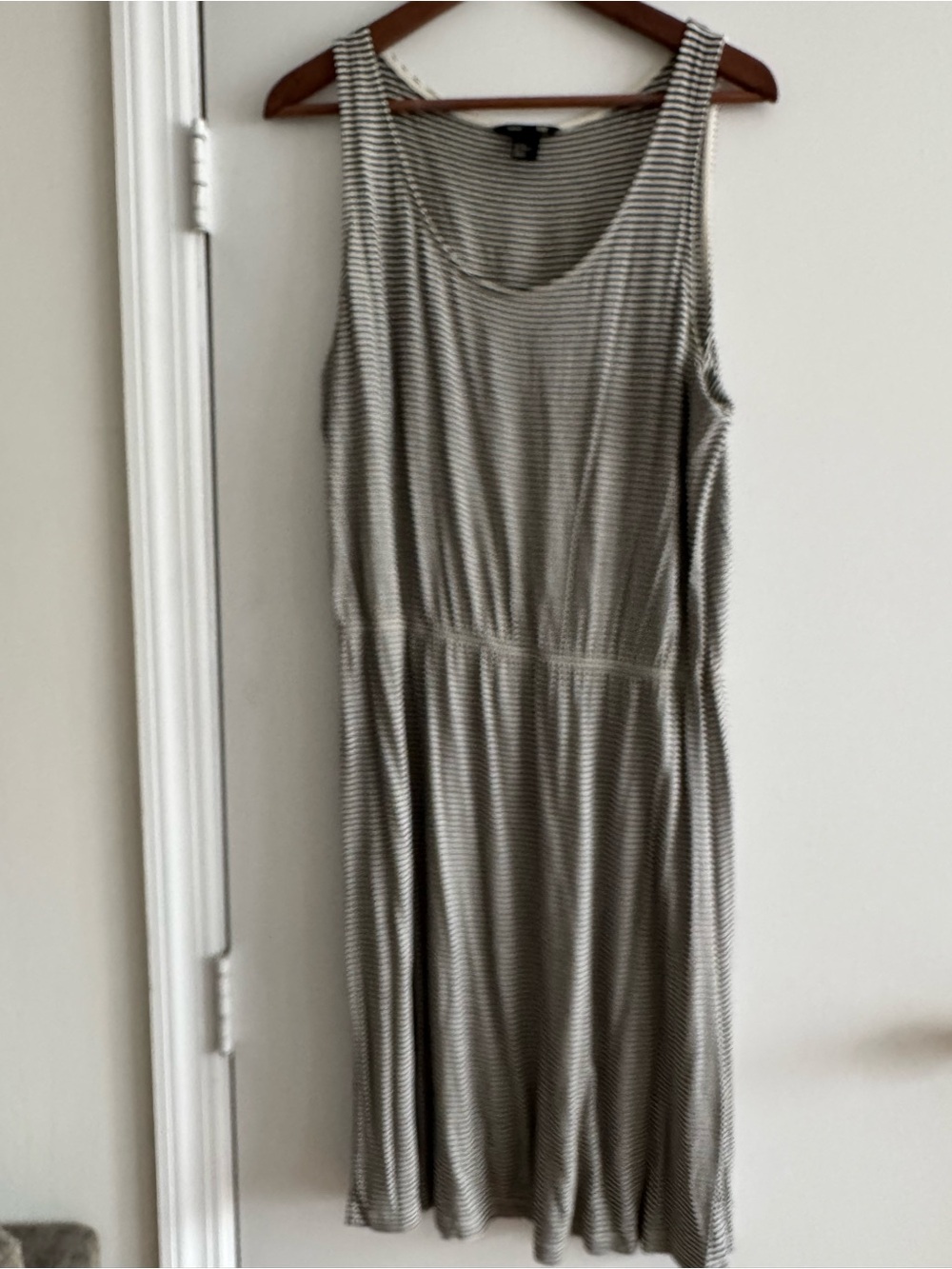 H&M Sleeveless Striped Tank Dress in Black and White